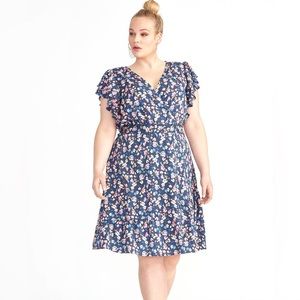 RACHEL Rachel Roy Blue Floral Knee Length Dress